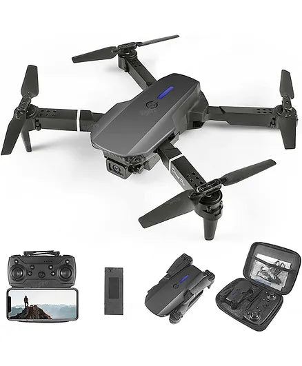 Foldable Remote Control Drone with Camera HD Wide Angle Lens Optical Flow Positioning with 1800Mah Battery WiFi FPV 4-Axis Camera with Dual Flash Lights (MultiColor)