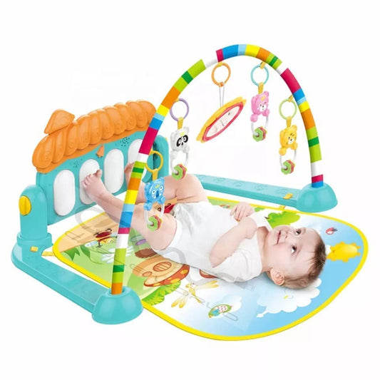 Premium Baby Kick & Play Piano Play Gym with Hanging Rattles, Lights & Music|Jungle Theme Infant Crawling Play Mat Carpet for Kids|