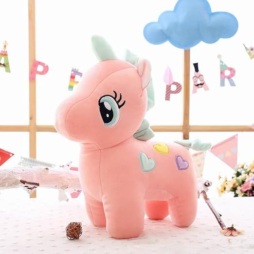 Unicorn Teddy Bear Plush Soft Toy Cute Kids Birthday Animal Baby Boys/Girls (25 cm, Pink)