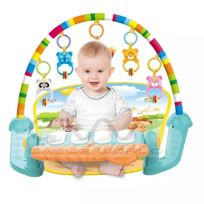 Premium Baby Kick & Play Piano Play Gym with Hanging Rattles, Lights & Music|Jungle Theme Infant Crawling Play Mat Carpet for Kids|