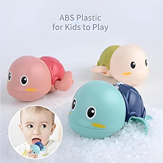 Swimming Bath Toys for Toddlers 1-3, Floating Wind Up Toys for 1-5 Year Old Boy Girl, New Born Baby Bathtub Water Toys, Preschool Toddler Pool Toys (Turtle)(Pack of 1) Proudly Made in India