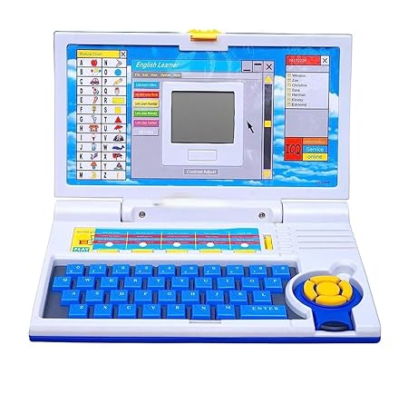 Educational Laptop Computer Toy with Mouse for Kids above 3 Years - 20 Fun Activity Learning Machine, Now Learn Letter, Words, Games, Mathematics, Music, Logic, Memory Tool - Blue