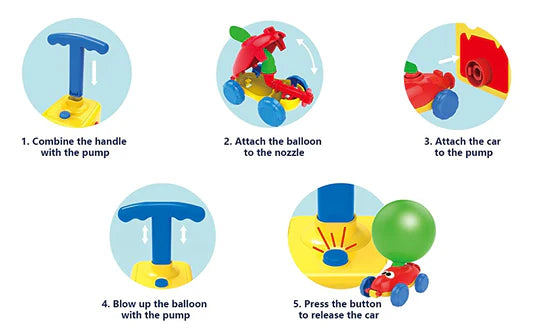 BALLOON LAUNCHER & POWERED CAR TOY